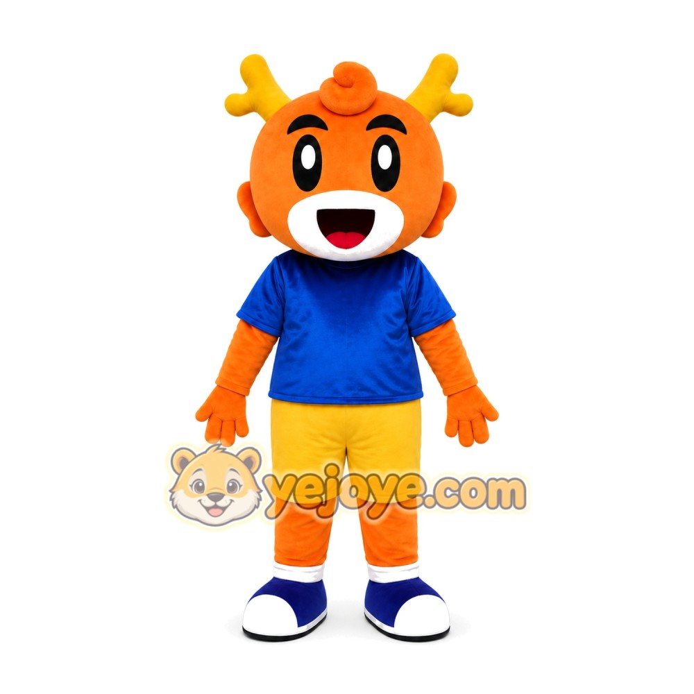 Orange Tiger Boy Mascot Costume