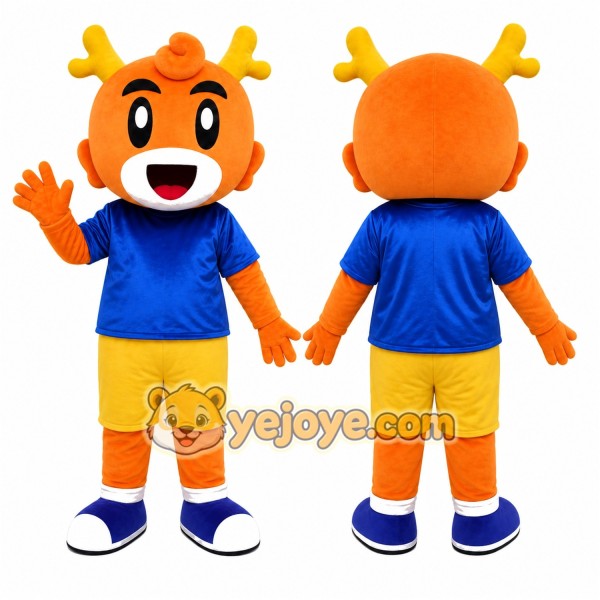 Orange Tiger Boy Mascot Costume