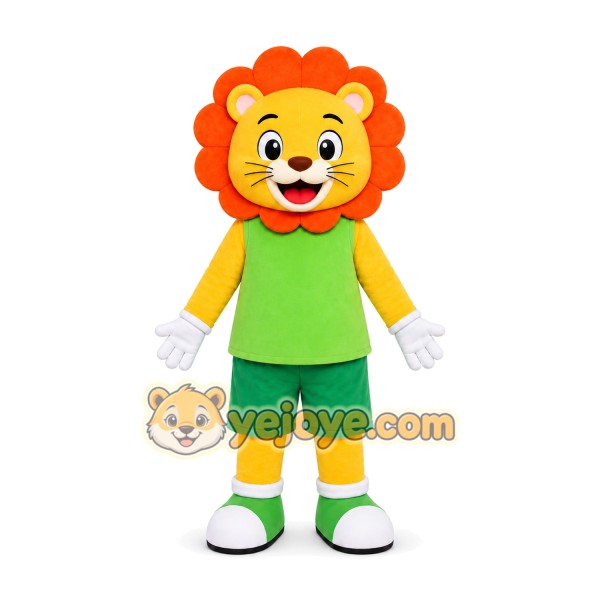 Lion Green Shirt Mascot Costume