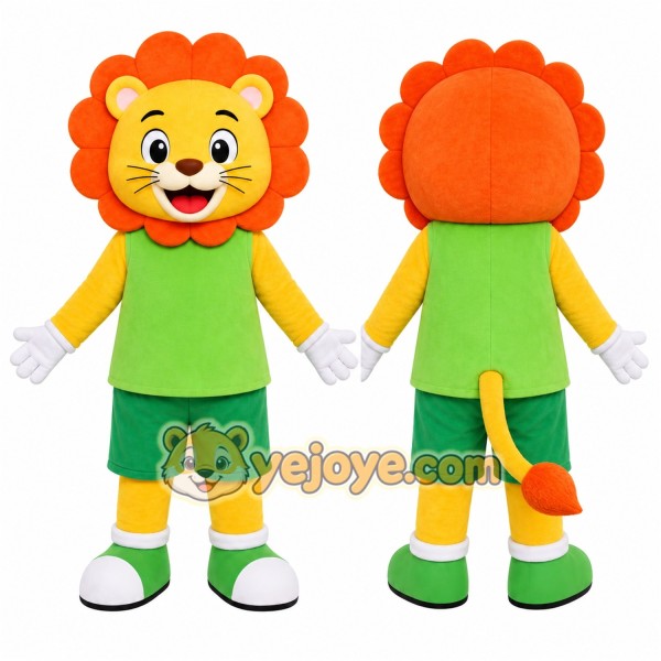Lion Green Shirt Mascot Costume