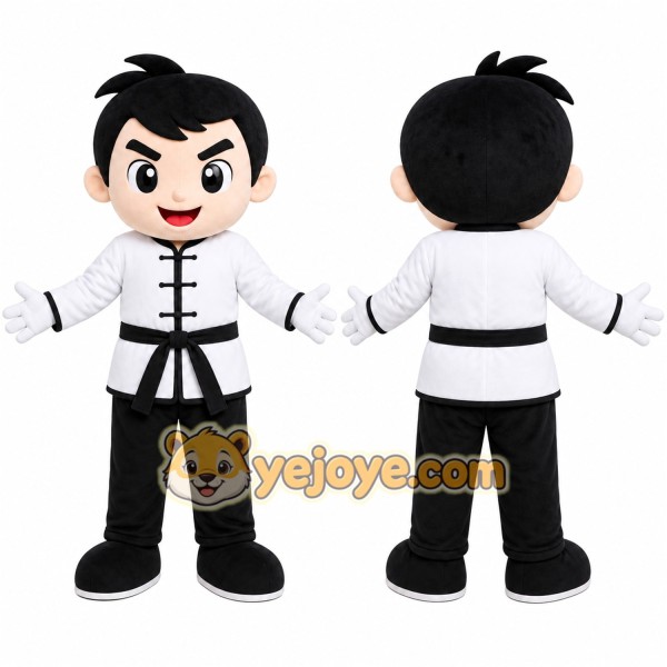 Black White Boy Mascot Costume
