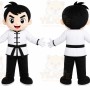 Black White Boy Mascot Costume