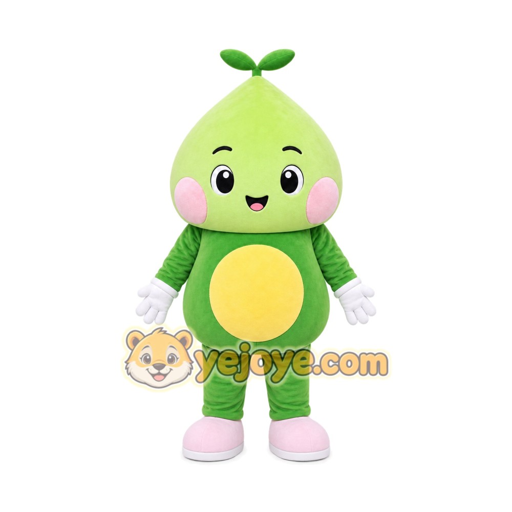 Green Pear Mascot Costume Green Pear Mascot Costume