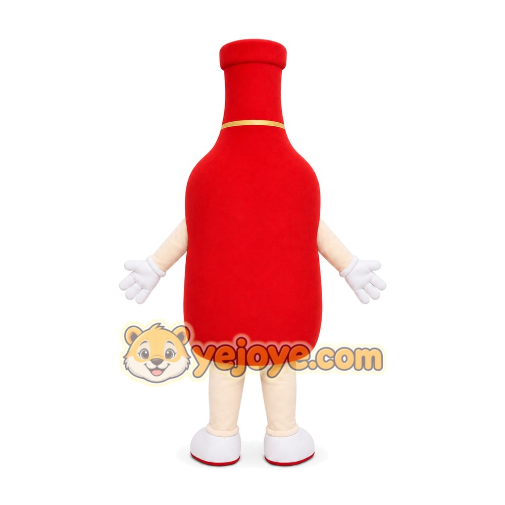 Red Bottle Mascot Costume Red Bottle Mascot Costume