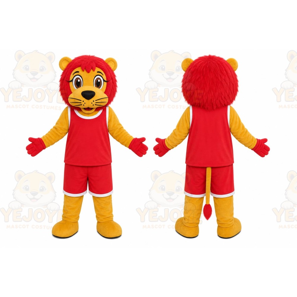 Lion Red Outfit Mascot Costume