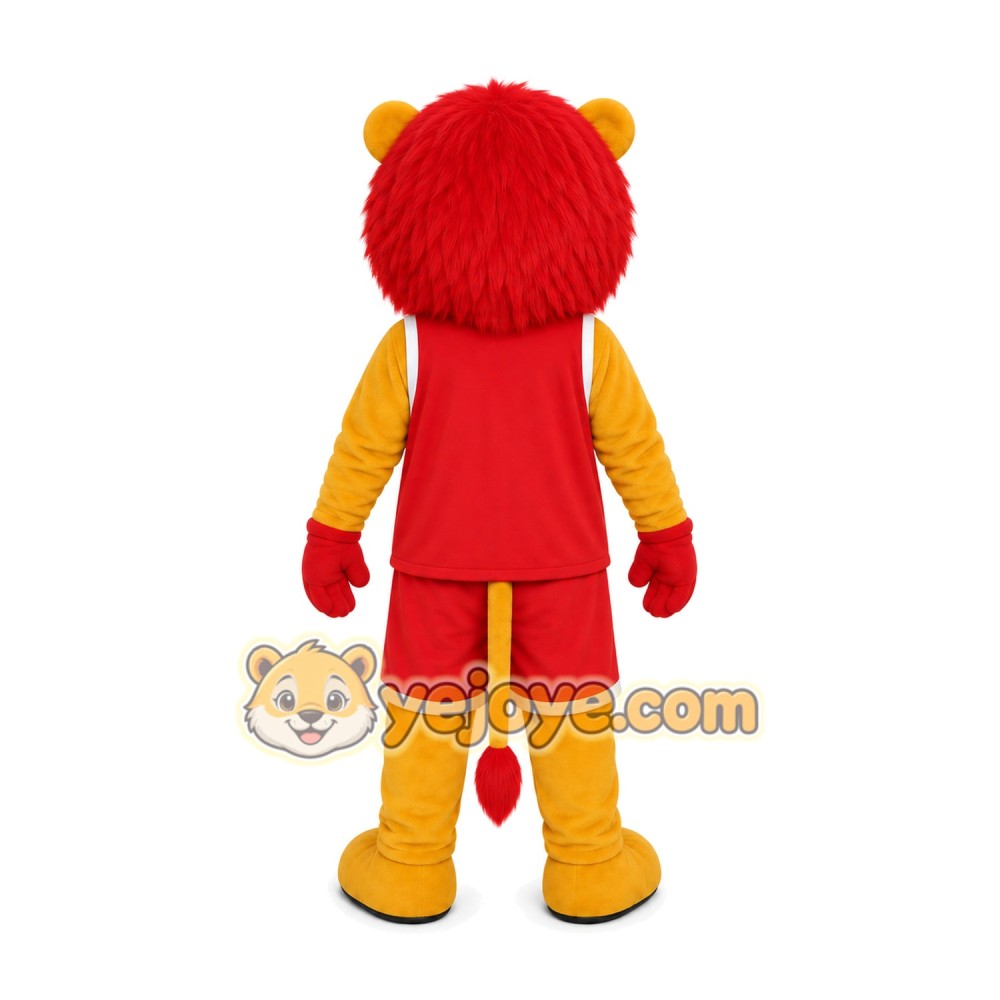 Lion Red Outfit Mascot Costume Lion Red Outfit Mascot Costume