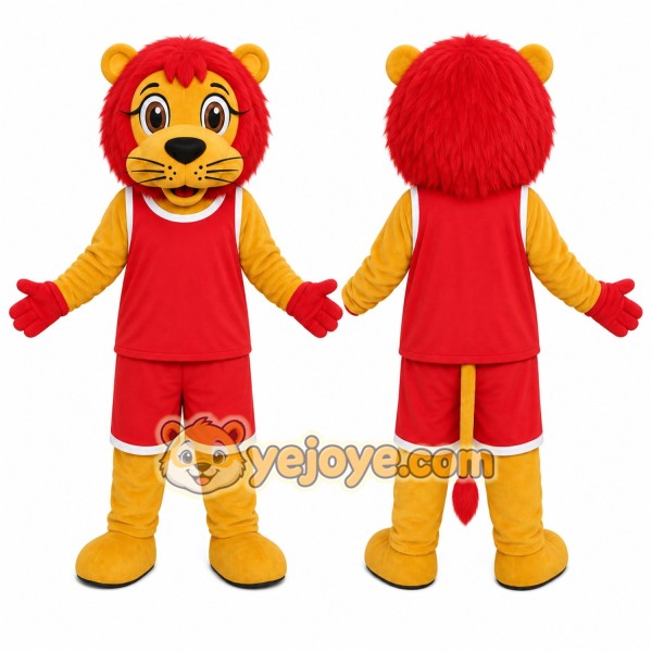 Lion Red Outfit Mascot Costume