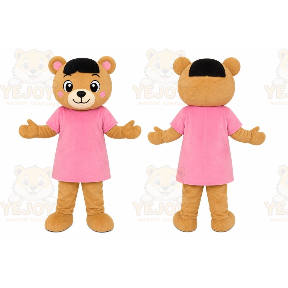 Pink Dress Bear Mascot Costume