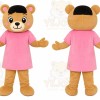 Pink Dress Bear Mascot Costume