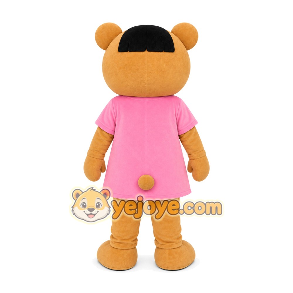 Pink Dress Bear Mascot Costume Pink Dress Bear Mascot Costume