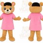 Pink Dress Bear Mascot Costume