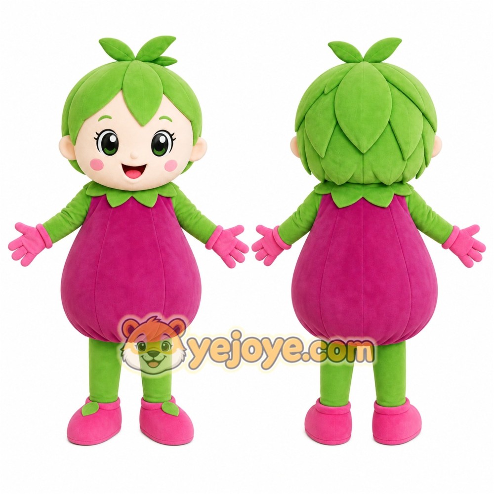 Green Leaf Girl Mascot Costume Green Leaf Girl Mascot Costume