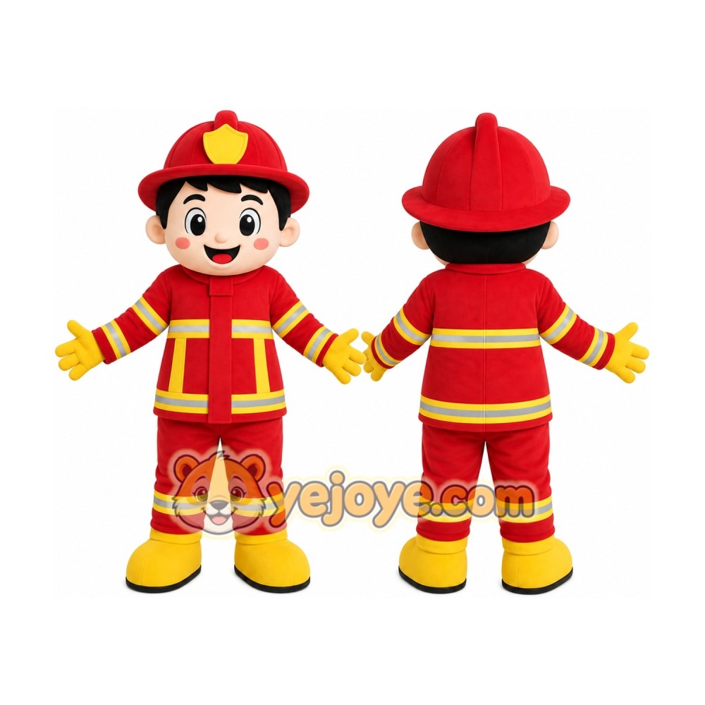 Firefighter Boy Mascot Costume Firefighter Boy Mascot Costume
