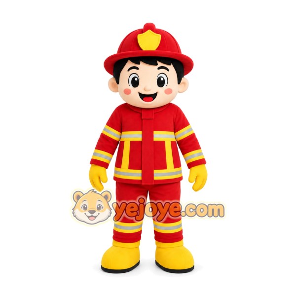 Firefighter Boy Mascot Costume Firefighter Boy Mascot Costume