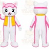 White Cat Tracksuit Mascot Costume