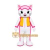 White Cat Tracksuit Mascot Costume White Cat Tracksuit Mascot Costume