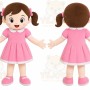 Pink Dress Girl Mascot Costume