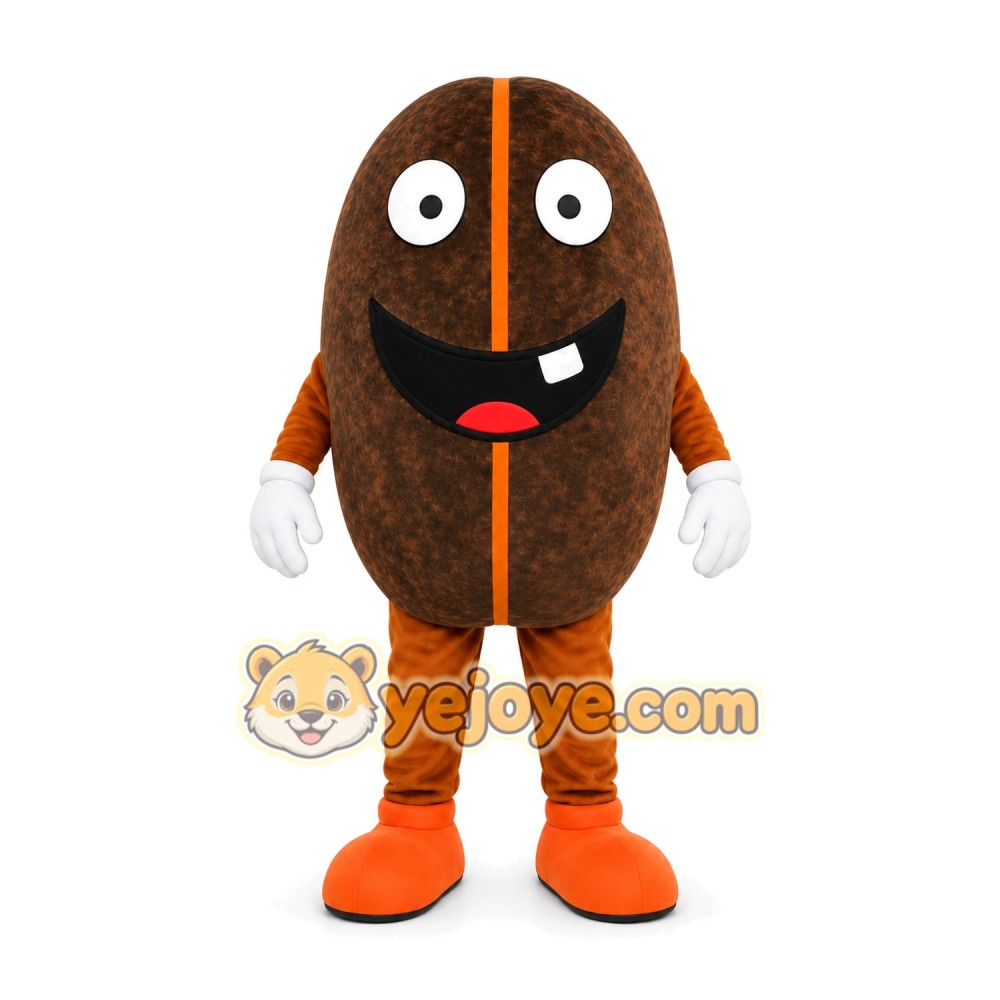 Brown Coffee Bean Mascot Costume Brown Coffee Bean Mascot Costume