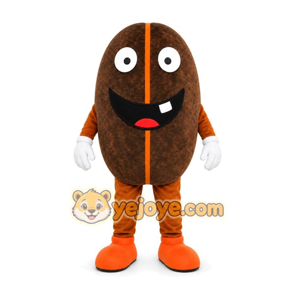 Brown Coffee Bean Mascot Costume