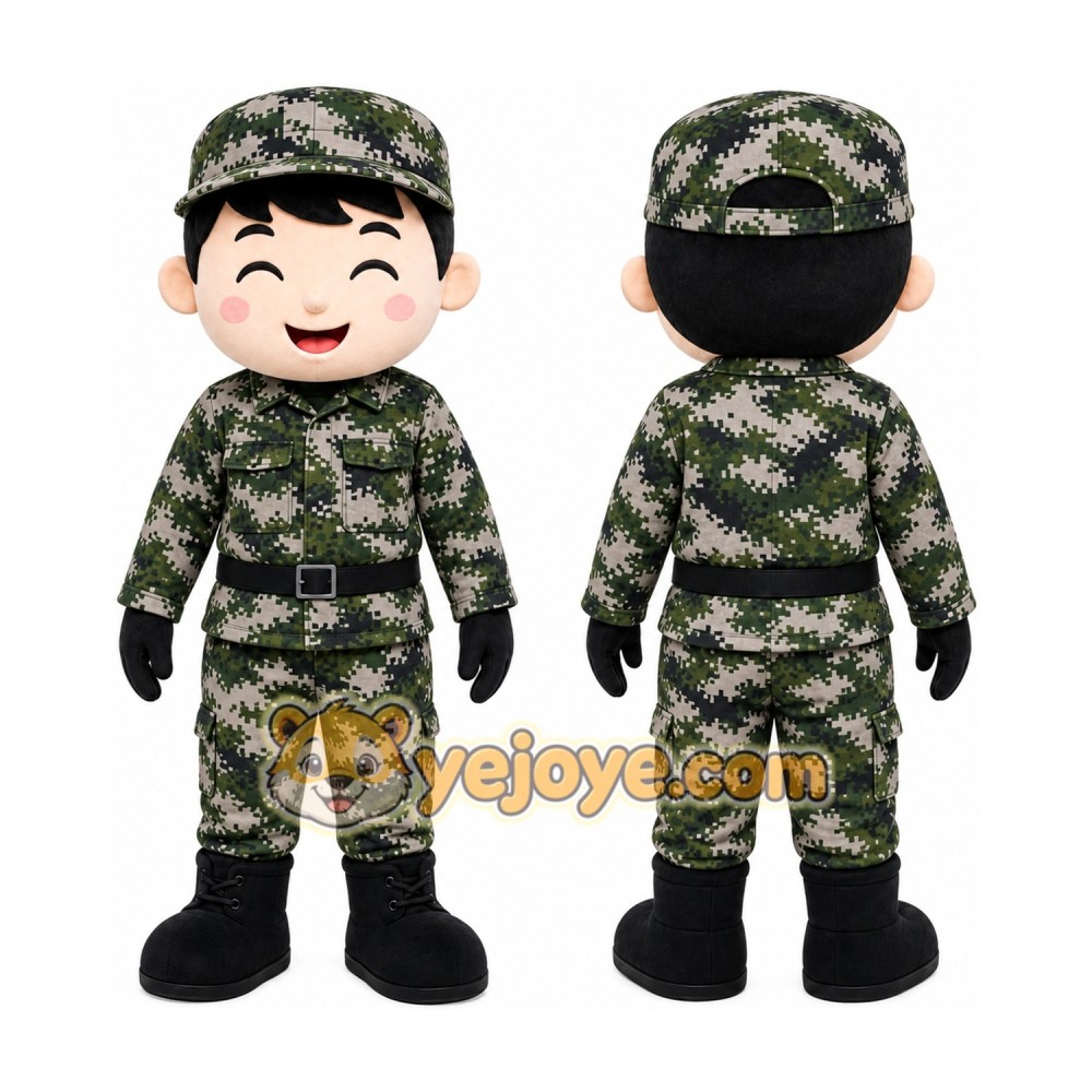 Camouflage Soldier Mascot Costume Camouflage Soldier Mascot Costume
