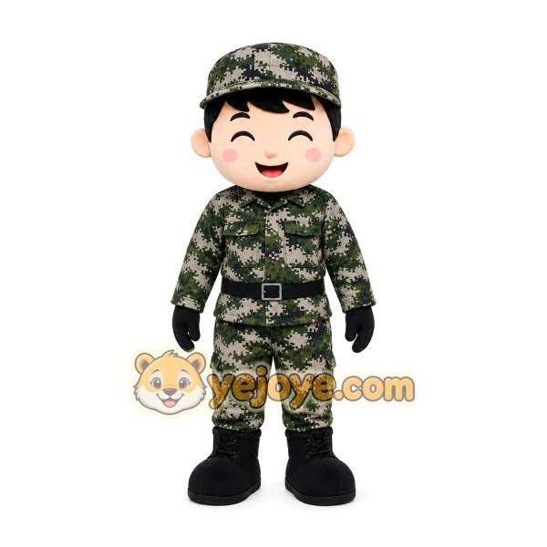 Camouflage Soldier Mascot Costume