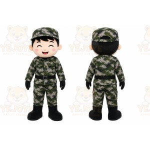 Camouflage Soldier Mascot Costume