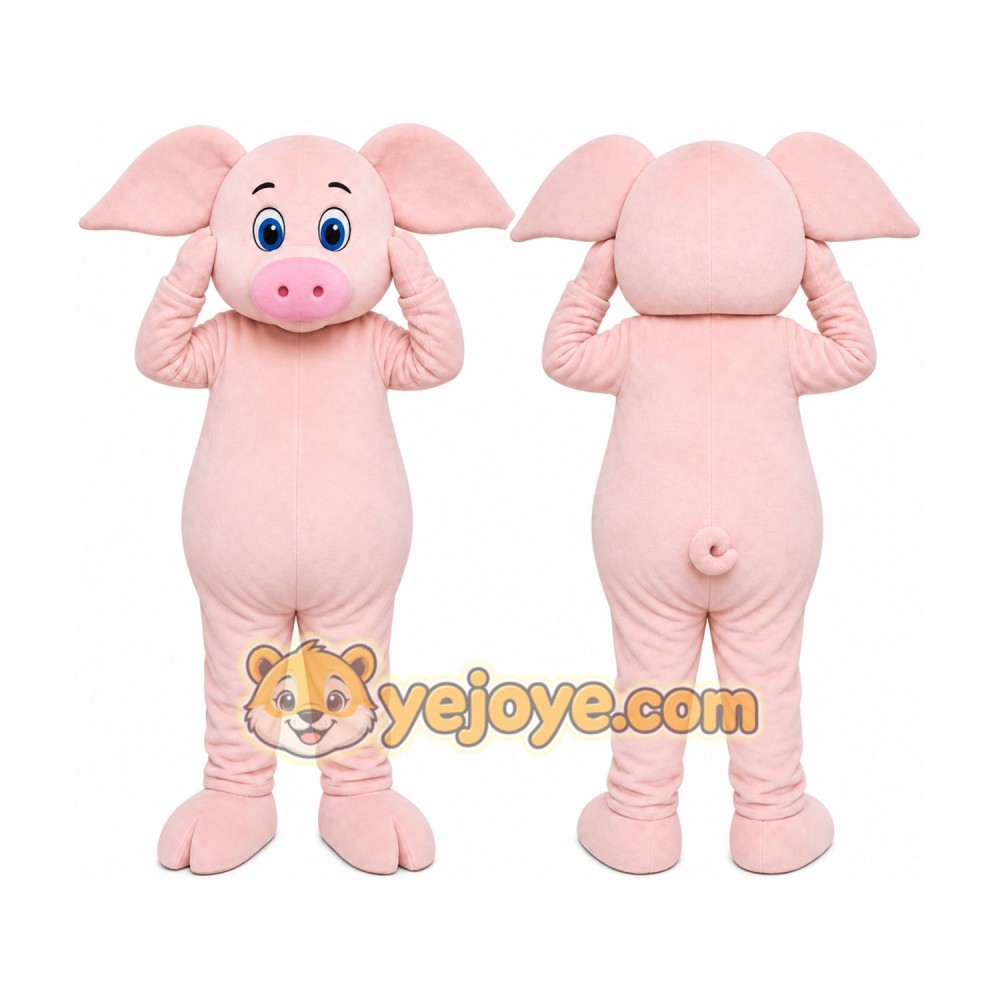 Pink Pig Mascot Costume Pink Pig Mascot Costume
