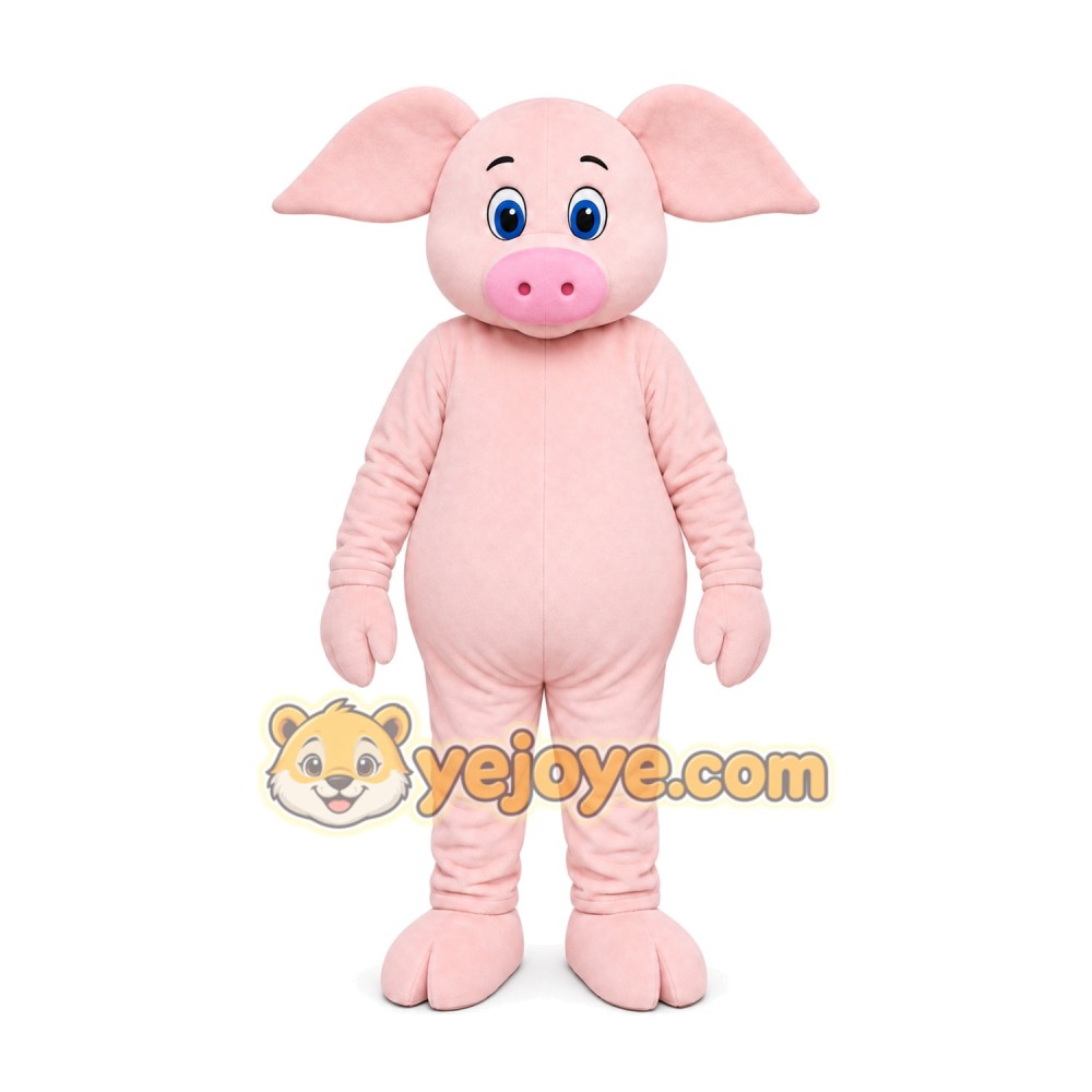 Pink Pig Mascot Costume Pink Pig Mascot Costume