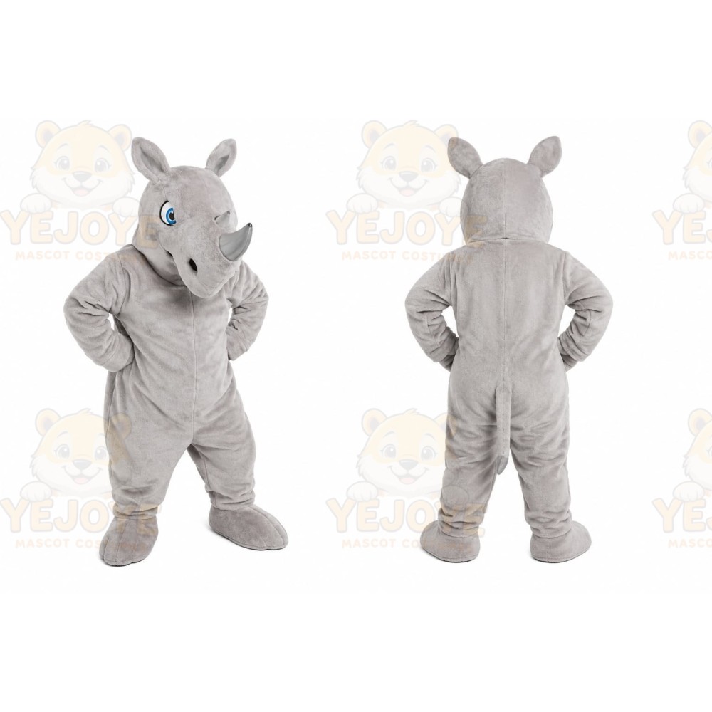 Gray Hippo Mascot Costume