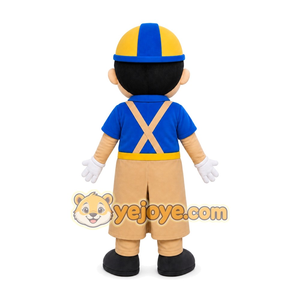 Builder Boy Mascot Costume Builder Boy Mascot Costume