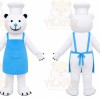 White Bear Apron Mascot Costume
