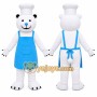 White Bear Apron Mascot Costume