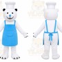 White Bear Apron Mascot Costume