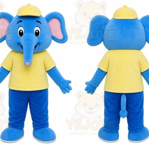 Blue Elephant Cap Mascot Costume