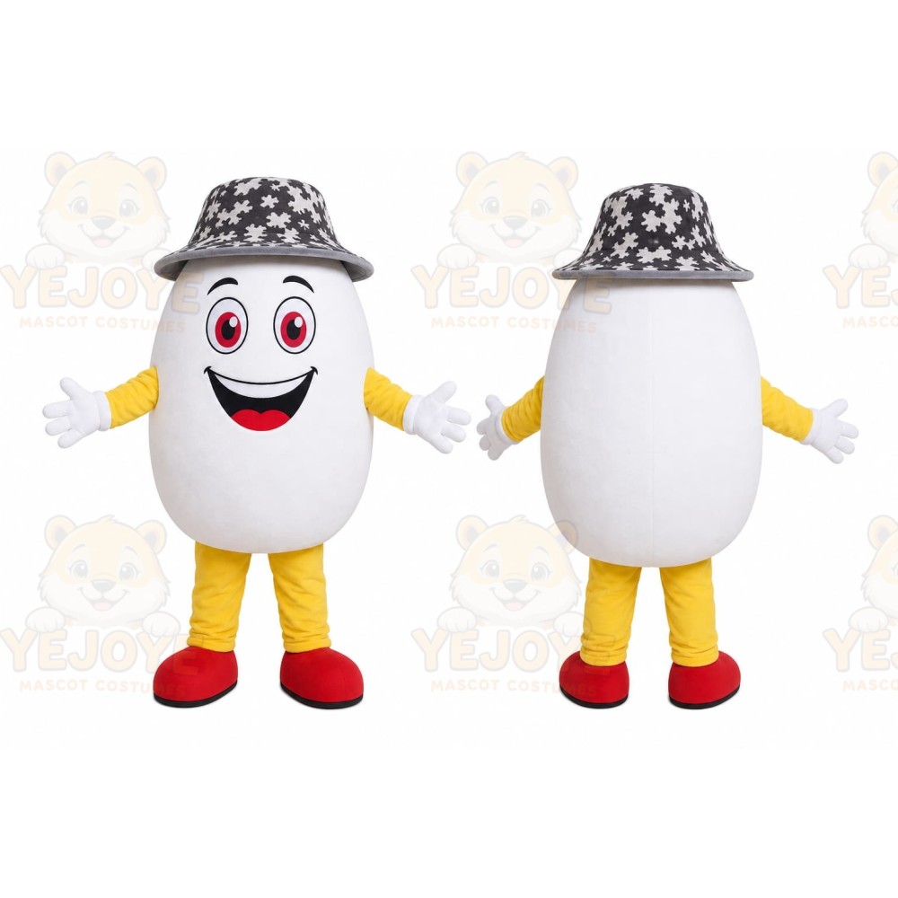 White Bucket Character Mascot Costume