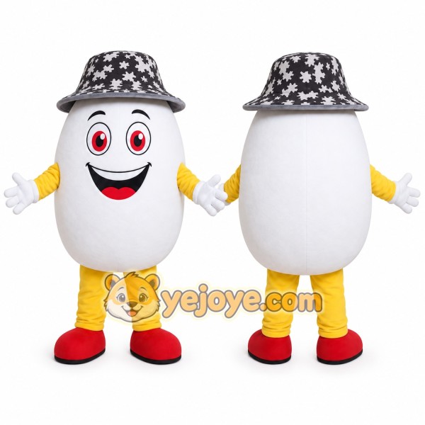 White Bucket Character Mascot Costume