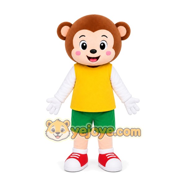 Monkey Green Shorts Mascot Costume Monkey Green Shorts Mascot Costume