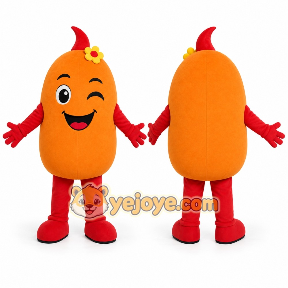Orange Tube Character Mascot Costume