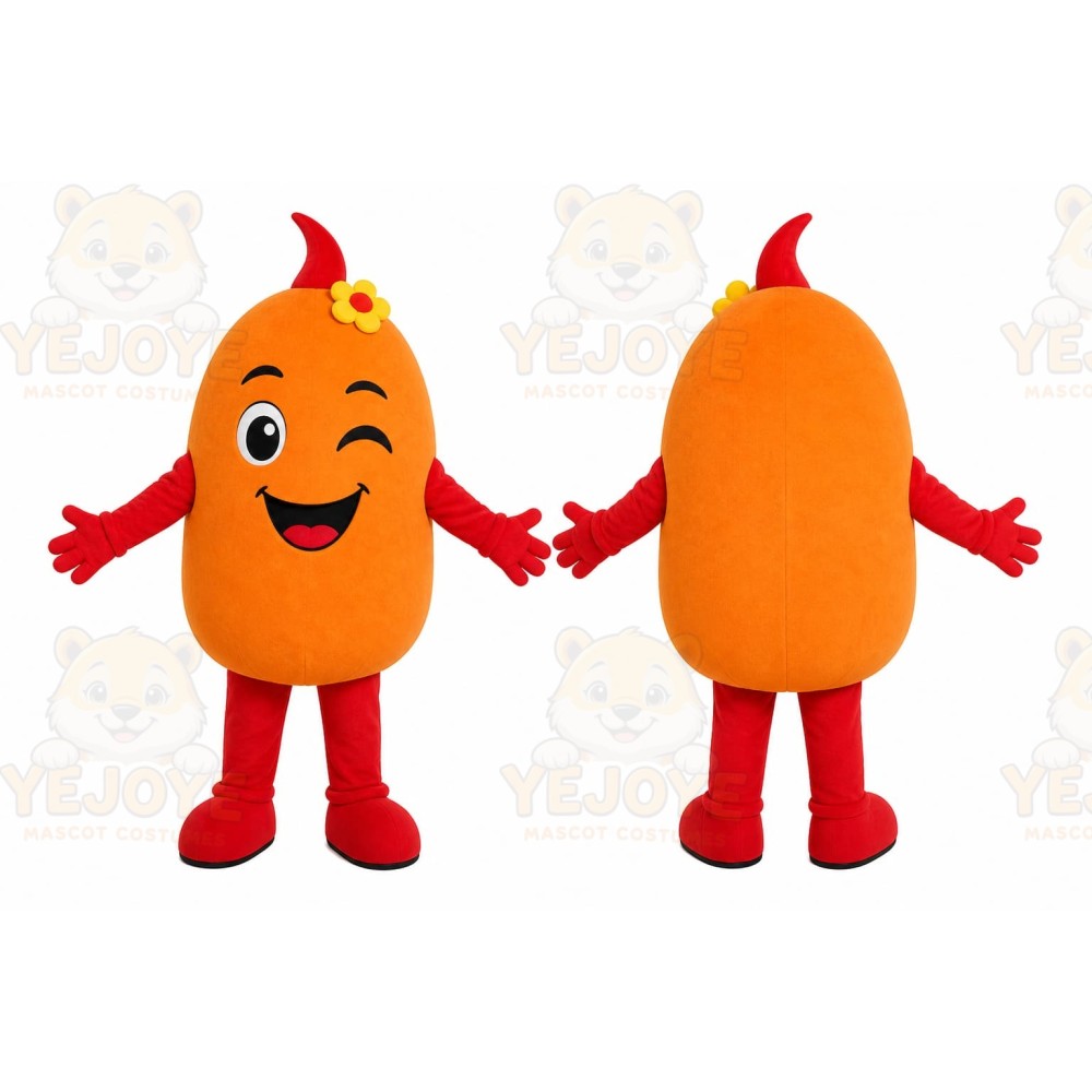 Orange Tube Character Mascot Costume