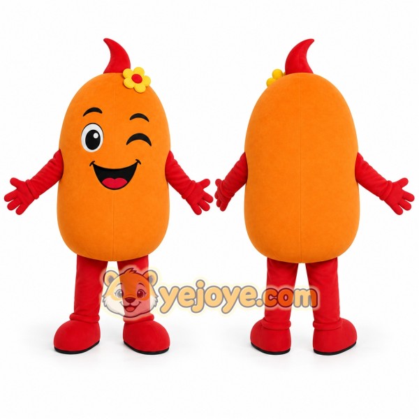 Orange Tube Character Mascot Costume