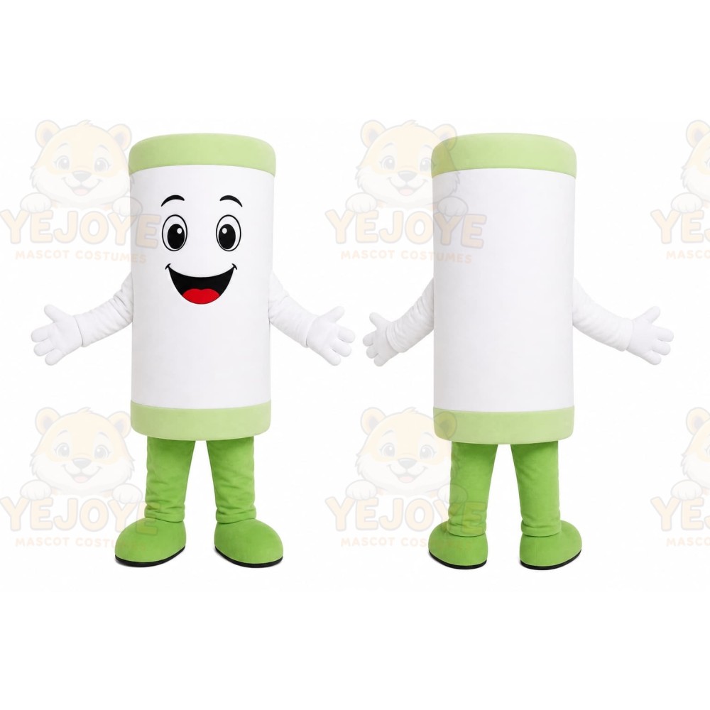 White Tube Mascot Costume