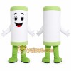 White Tube Mascot Costume