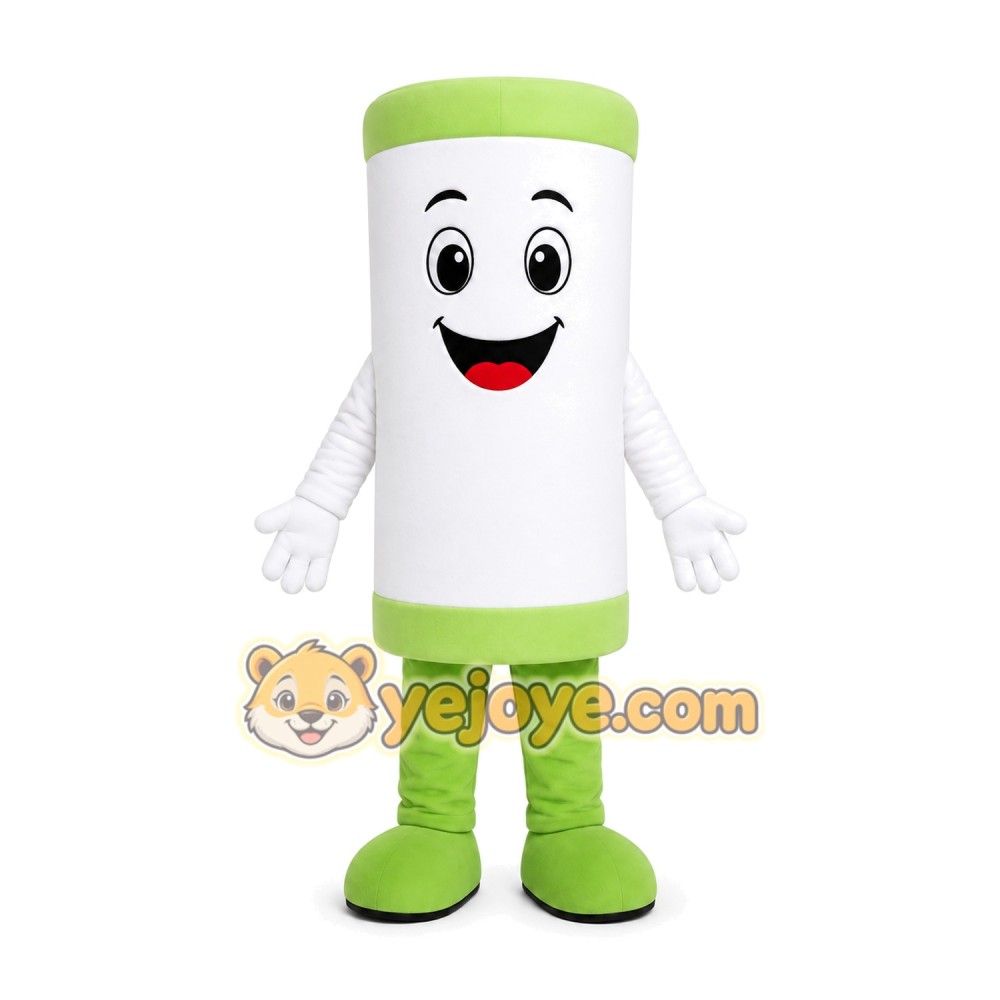 White Tube Mascot Costume