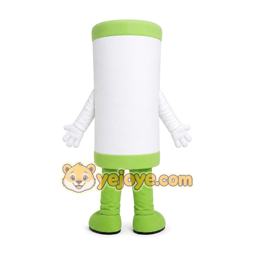 White Tube Mascot Costume