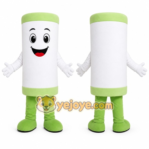 White Tube Mascot Costume