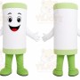 White Tube Mascot Costume