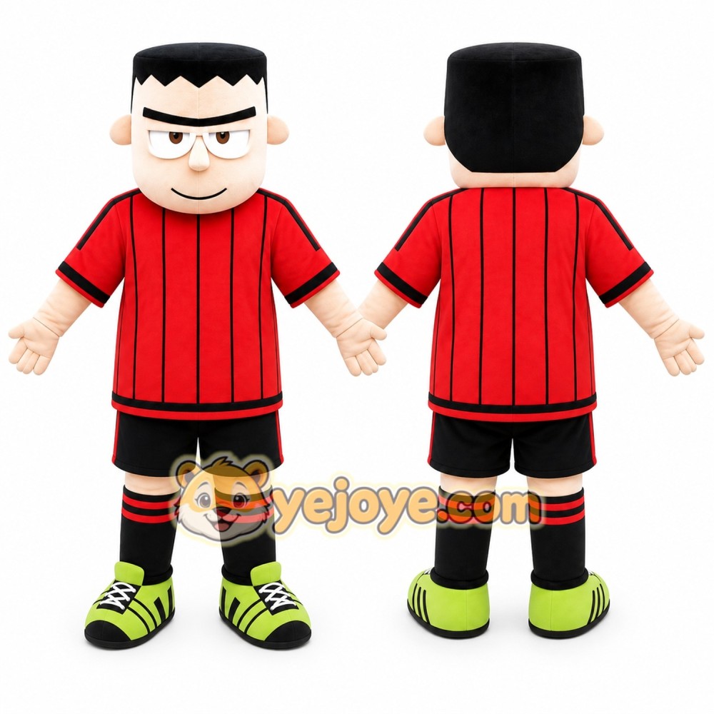 Red Striped Boy Mascot Costume Red Striped Boy Mascot Costume
