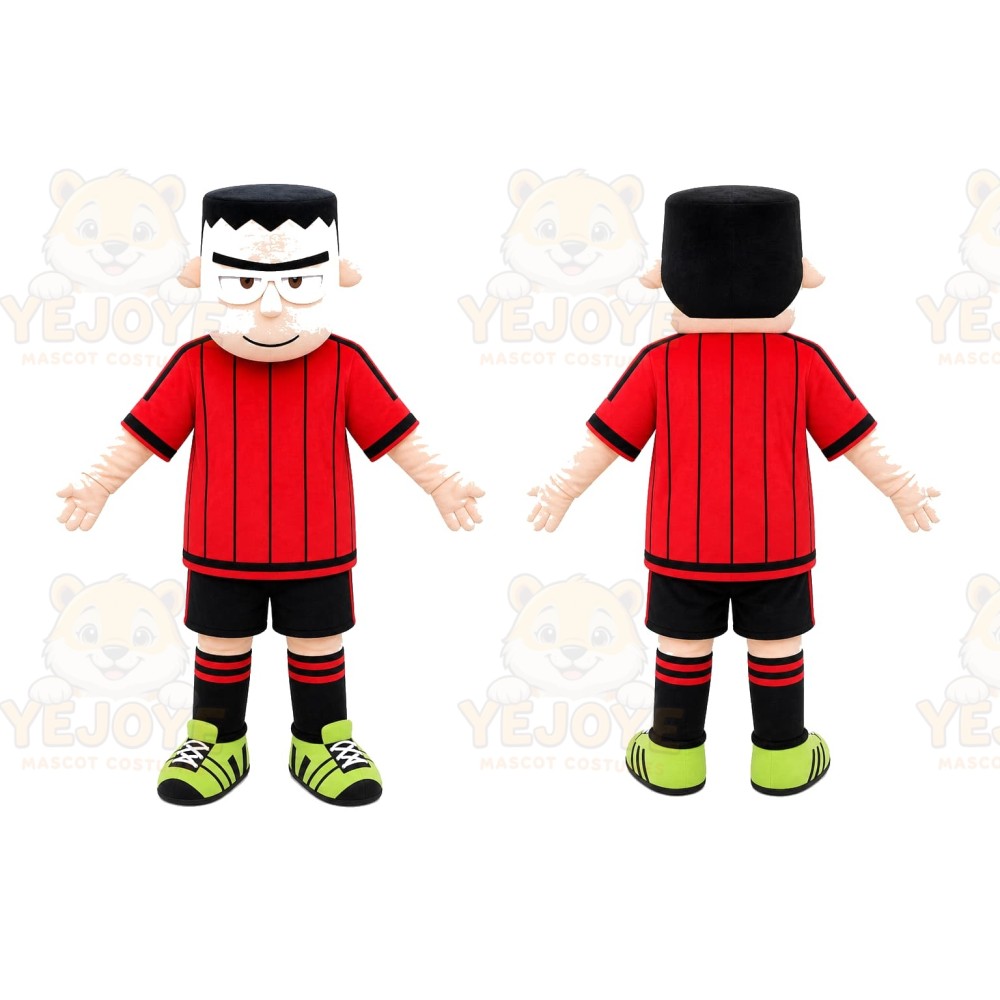 Red Striped Boy Mascot Costume