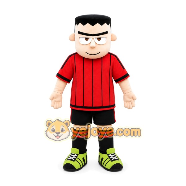 Red Striped Boy Mascot Costume