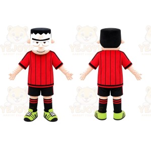 Red Striped Boy Mascot Costume